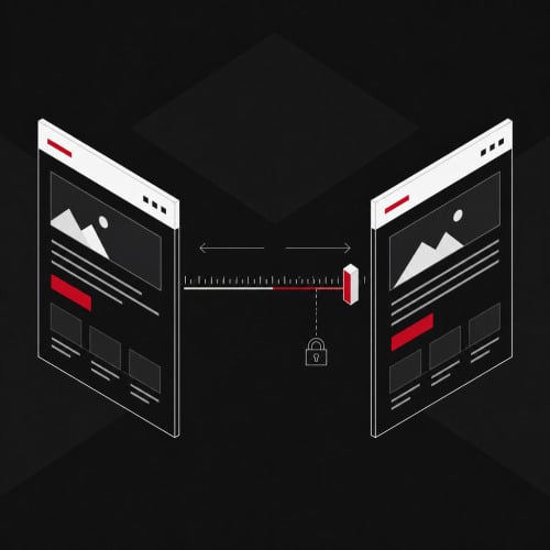 Illustration zu A/B-Tests: zwei Seitenvarianten und eine Messschwelle, ab der ein Ergebnis belastbar ist.